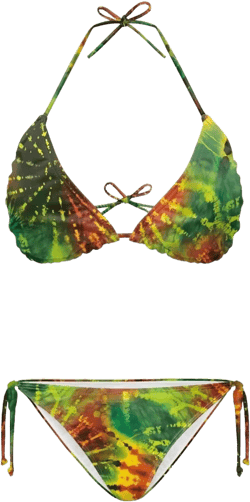 JEOCODY Women's Two Piece Bikini Swimsuit Sexy Bathing Suits Halter Triangle Swimwears Cheeky Bikini Sets X-Small Jamaica Flag Tie Dye