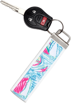 Knitpopshop Womens Key FOB Keychain 2-Pack Sailboat Floral Design