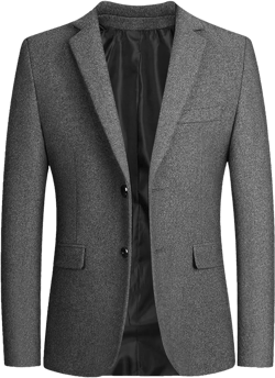 Mens Wool Blend Blazer Jacket Lightweight Herringbone Tweed Blazer Wedding Prom Dinner Two Button Casual Sport Suit Coat XX-Large C#grey