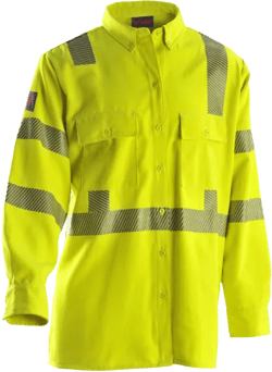 Drifire DF2-AX3-324LS-HY FR ANSI High Visibility Utility Work Shirt - Class 3