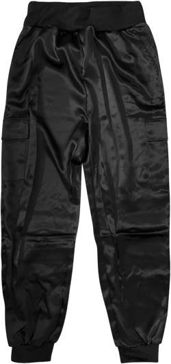 Womens Stain Cargo Joggers Dressy Casual Comfy Elastic High Waist Sweatpants Loose Fit Athleisure Ankle Length Pants Medium Black