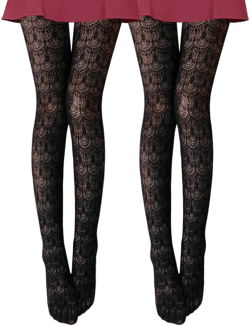VERO MONTE Womens Colorful Hollow Out Knitted Tights - Patterned Lace Stockings ( Height: 5'5" - 5'11" / Weight: 100-180lbs ) Black + Black, 2 Pairs