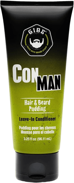 GIBS Con Man Hair & Beard Pudding - Leave-In Conditioner, Curl Definer, 7.5 Fl oz (3.25 fl oz)