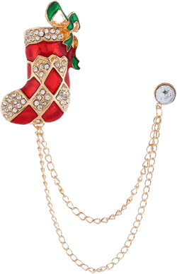 Christmas Brooch Pins for Women Chritmas Tree Snowflake Santa Snowman Candy Cane Reindeer Brooch Stocking Stuffers Christmas Gifts 2024 B1: Boot Shape