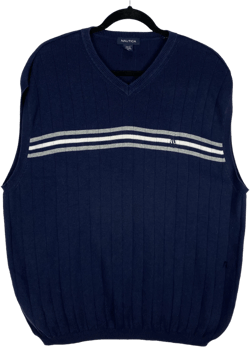 Vintage Nautica 2000's Dark Blue Knit Vest Size XL