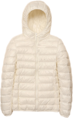 Winter Jackets For Women 2023 Trendy Warm Lightweight Puffer Coat Solid Color Quilted Full Zip Down Coats With Hood XX-Large #G05-white