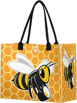 Honey Bee Tote Bag for Women Large Beach Bag Reusable Grocery Bags Tote Bag for Work Shopping Travel Beach
