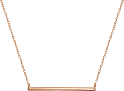 Bling Jewelry Minimalist Delicate Thin Sideways Horizontal Round Tube Curved Bar Slide Pendant Necklace For Women Teen .925 Sterling Silver Pink