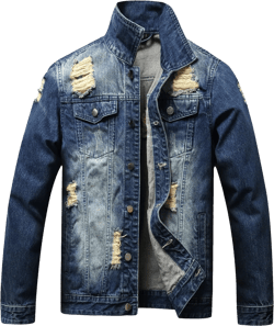 Jean Jacket Men, Men's Denim Jacket Distressed Ripped Slim Fit Stretch Trucker Jackets Classic Casual Denim Coat XX-Large Dark Blue