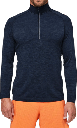Lululemon Mens Metal Vent Tech 1/2 Zip Long Sleeve Shirt X-Large Mineral Blue/Nautical Navy