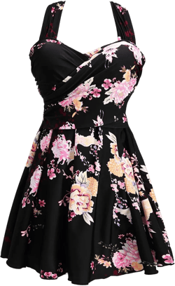 COCOPEAR Women's Elegant Crossover One Piece Swimdress Floral Skirted Swimsuit at Amazon Women’s Clothing store