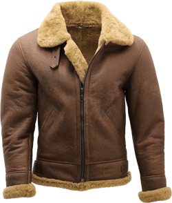 Men's Brown B3 Shearling Sheepskin WW 2 Bomber Leather Flying Aviator Jacket XS
