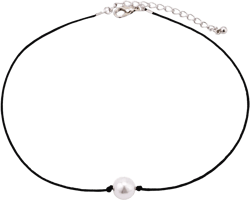 Pearl Necklace Single Pearl Choker Necklace for Women Leather Cord Choker for Teen Girls Handmade Choker Jewelry Gift