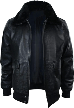 Men's A2 Aviator Pilot Flight Distressed Brown Leather Jacket - WW2 USAAF Air Force Flying Bomber Outerwear 3X-Large G1 Black Faux Leather Jacket
