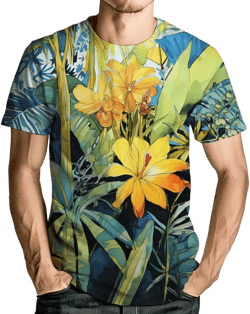 Men's Hawaiian Beach T-Shirts Tropical Palm Floral Print Tees Summer Short Sleeve Tee Shirt XX-Large Multicolor2