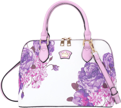 Cute Floral Purses for Women Small Crossbody Bags Zip Satchel Bag Trendy Womens Tote Handbags Shoulder Bag Purple Flower
