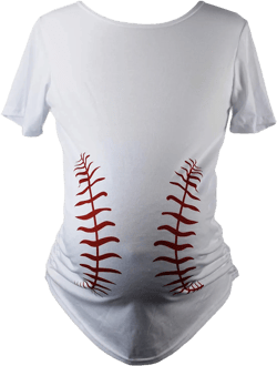Urbanifi Maternity Women Baseball Short Sleeved Shirt for Mom Fans T Shirt Apparel Tshirt Gifts Team (x-Large) White