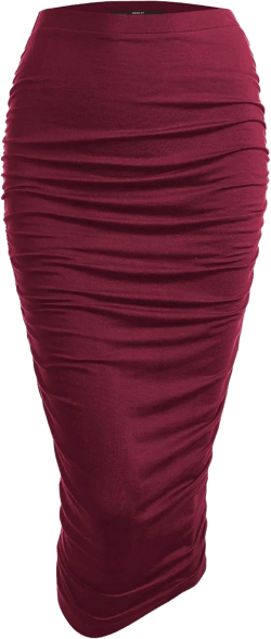 Made By Johnny Women's Slim fit Bodycon Party Club Night Out Elegant Ruched High Waist Long Pencil Skirt with Side Shirring