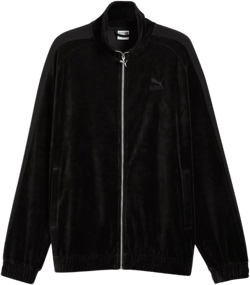 PUMA Men's Iconic T7 Oversized Velour Track Jacket Large Puma Black Aw24