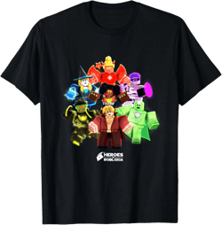 Roblox Halloween Heroes Black T-Shirt - Classic Fit, Crew Neck, Short Sleeve, Casual