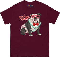 "Stud Muffin" Male English Bulldog in Donut Fancy Pants Men's Classic Tee | B&W Colored