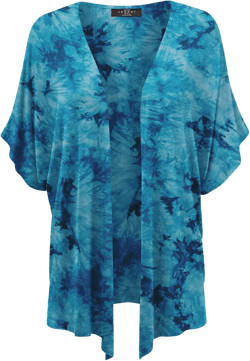 Made By Johnny Women's Kimono Style Short Sleeve Dolman Cardigan - Lightweight Open Front Summer Cover-Up Medium Wsk2385_teal