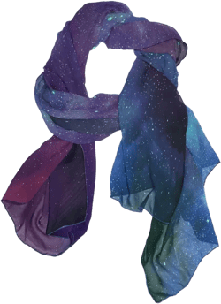 AUUXVA Women Silk Scarf Lightweight Long Soft Chiffon Shawl Wrap Neck Scarves Muffler for Ladies Girls Men (Purple Nebula)