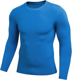 Men's Cool Dry Compression Long Sleeve Moisture Wicking Athletic Shirts Sports Baselayer T-Shirts Tops XX-Large Blue