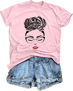 VVNTY Juneteenth Shirts Women: Celebrate 1865 Freedom Tshirt Juneteenth Flag Graphic Tee African American T-Shirt 169 Pink Small
