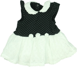 Pre-Owned Little Me Girls Black | White Dress size: 9 Months (Good)