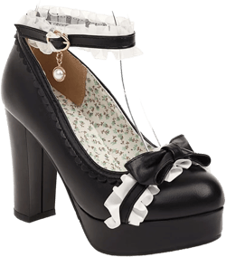 Amazon.com | GooMaShoes Women's Lolita Ankle Strap Buckle Mary Jane Bow Heels, Cute Closed Toe Vintage Mary Jane Pumps, Sexy Dress Block Chunky Platform Shoes | Pumps