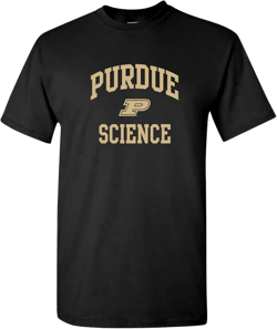 NCAA Inverted Arch, Team Color T Shirt, College, University XX-Large Purdue Science Black