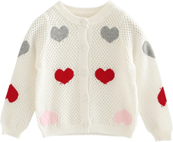 Toddler Boys Girls Cardigan Sweater Autumn/Winter Solid Color Knitted Jacket Birthday School School Girl Patch Cardigan White-d 4-5 Years