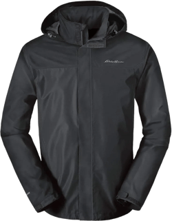 Eddie Bauer Men's Packable Waterproof Rainfoil Rain Jacket Small Dark Smoke