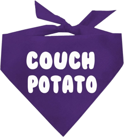 Couch Potato Dog Bandana (24 Purple, X-Small)