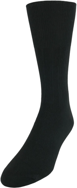 Windsor Collection Men's Cotton Blend Comfort Top Circulation Dress Socks, Black