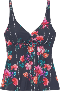 Women's Floral Underwire Tankini Swimsuit Top - LASCANA - Navy Printed Floral 36B