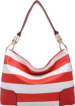 Dasein Hobo Purses for Women Soft PU Leather Handbags Slouchy Hobo Bags Shoulder Bag Top Handle Tote Large Size Red/White