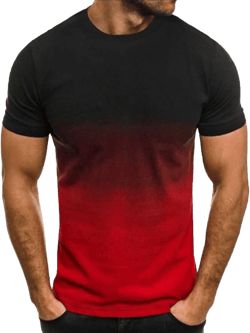 Mens Gradient Shirt Summer Short Sleeve T-Shirts Graphic Tees Fashion Tshirts Tops for Dads XX-Large Red