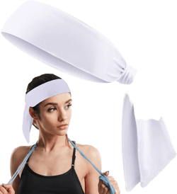 Hiboom 18 Pack Tie Headband Bulk Sports Tennis Headband for Men Women Ninja Karate Head Tie Athletic Sweatbands Elastic Hair Bands for Basketball, Football, Soccer, Running, Yoga White