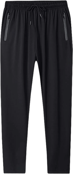 Mens Casual Pants Joggers Pants Stretch Waist Solid Color Workout Loose Fit Office Straight Leg Sweatpants with Pockets 5X-Large 1-black