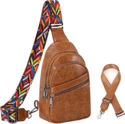 Crossbody Bag for Women, PU Leather Fanny Pack, Sling Bag, Chest Bag for Travel Shopping Sports