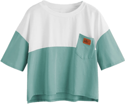 SweatyRocks Women's Color Block Half Sleeve High Low Casual Loose T-Shirt Tops