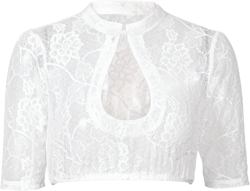 Ladies Dirndl Blouse,Bavarian Oktoberfest Blouse Shirts Mesh Top Beer Girl Outfit Oktoberfest Elegant (E1-White, M) at Amazon Women’s Clothing store