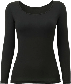Womens Thermal Built-in Bra Padded Yoga Camisole Casual Long Sleeve T-Shirt