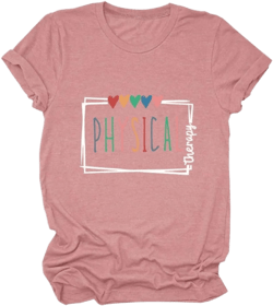 Physical Therapy T-Shirt for Women Physical Therapist Appreciation Shirts Heart Graphic Tee Short Sleeve Tops Rose Pink W White Print Large