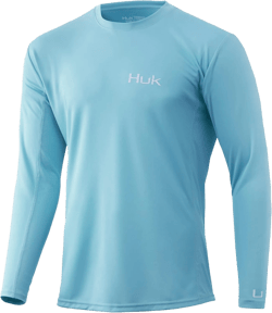 HUK Men's Icon X Long Sleeve Fishing Shirt with Sun Protection 3X-Large Blue Radiance