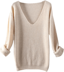Watrpro Sweater Women V-Neck Cashmere Wool Autumn Winter Sweater Loose Soft Knit Jumper Female Pullover Medium Beige