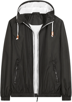 Lansbojun Mens Windbreaker Jackets Hooded Water-resistant Wind Breakers Casual Sportswear
