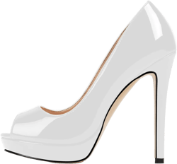 Mettesally Women's Peep Toe Platform Stiletto High Heels Open Toe Classic Pumps Party Dress Sandals Shoes 13 White